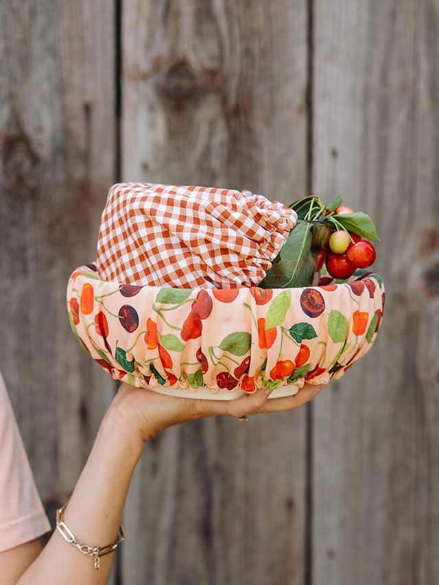 Cherry Grove Reusable Fabric Bowl Cover Set, 3 of 9