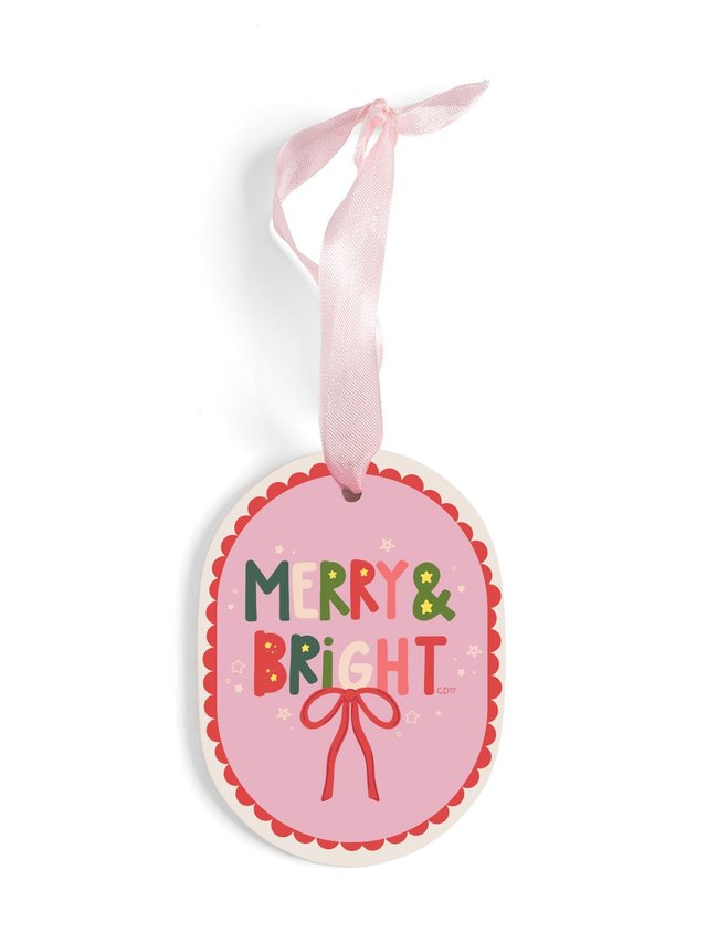 Merry & Bright Ceramic Christmas Ornament, 2 of 2