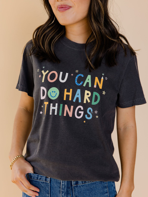 You Can Do Hard Things Tee - Pepper, 2 of 4
