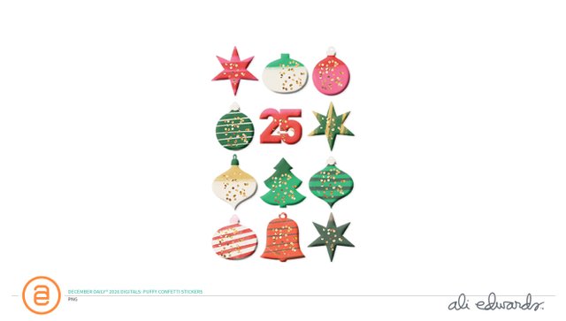 December Daily® 2026 Digital Puffy Confetti Stickers, 1 of 1