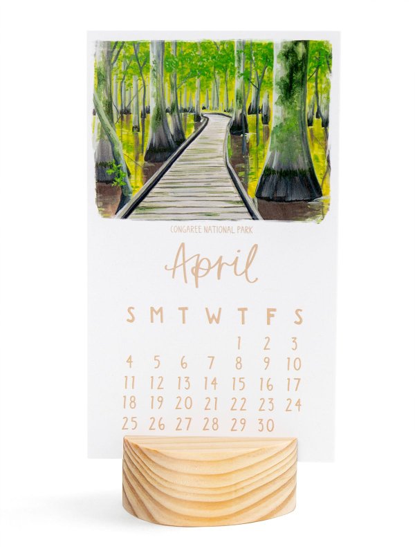 National Parks 2027 Mini Desk Calendar + Wooden Block, 2 of 8