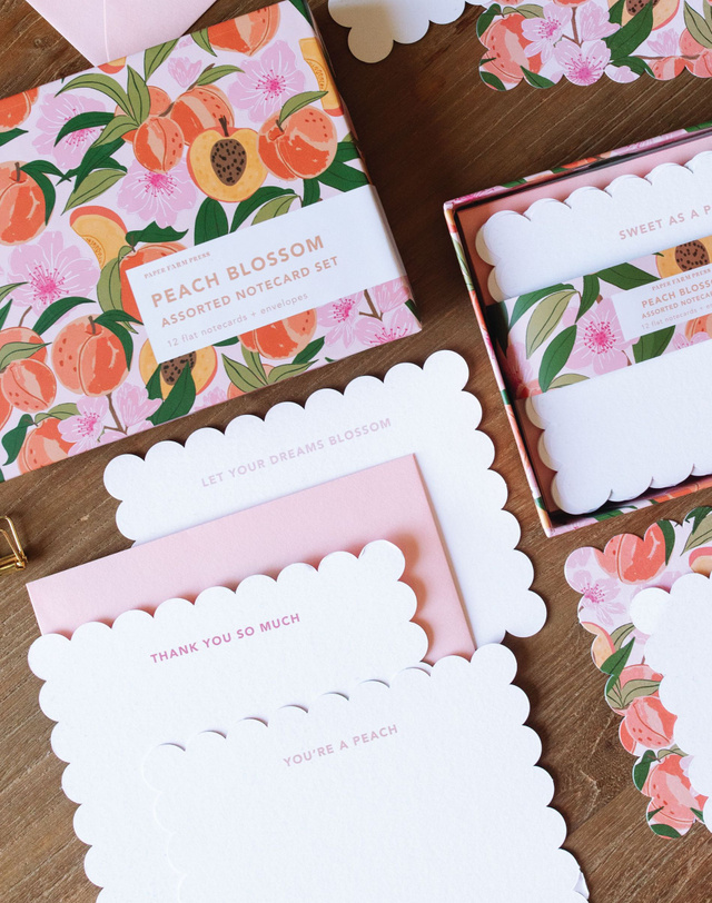 Peach Blossom Assorted Notecard Set, 3 of 4