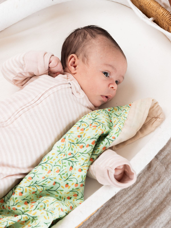 Strawberry Meadow Baby Lovey Muslin Blanket, 1 of 6