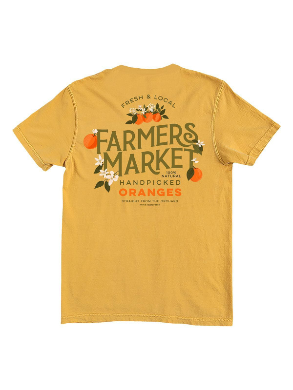 Orange Orchard Farmers Market Tee - Mustard, 1 of 5