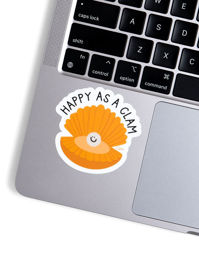 Happy As A Clam Decal Sticker, 2 of 4