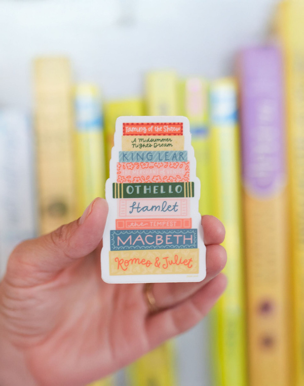 Shakespeare Book Stack Decal Sticker, 1 of 3