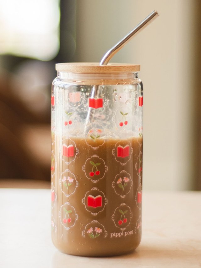 Book Lover Cherries & Florals Glass Can, 3 of 6