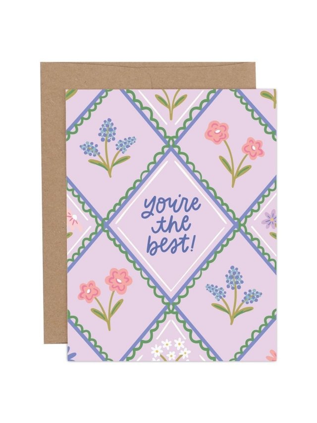 You're The Best Floral Love + Friendship Greeting Card, 1 of 1