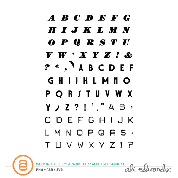 Week In The Life™ 2026 Alphabet Digital Stamp Set, 1 of 1