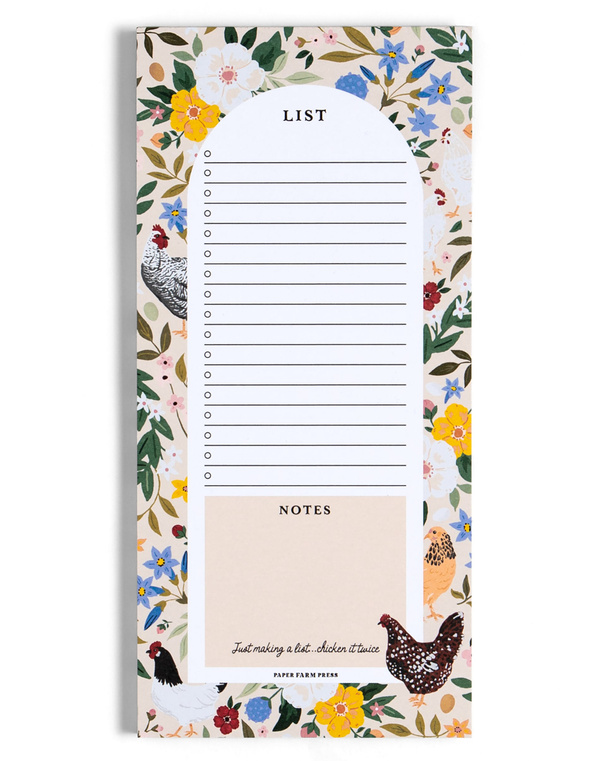 Chickens & Flowers Market List Notepad, 3 of 3