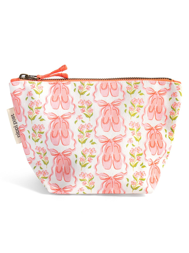Ballet Slippers & Florals Canvas Zipper Pouch, 2 of 2