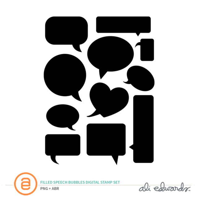 Filled Speech Bubble Digital Stamp Set, 1 of 1