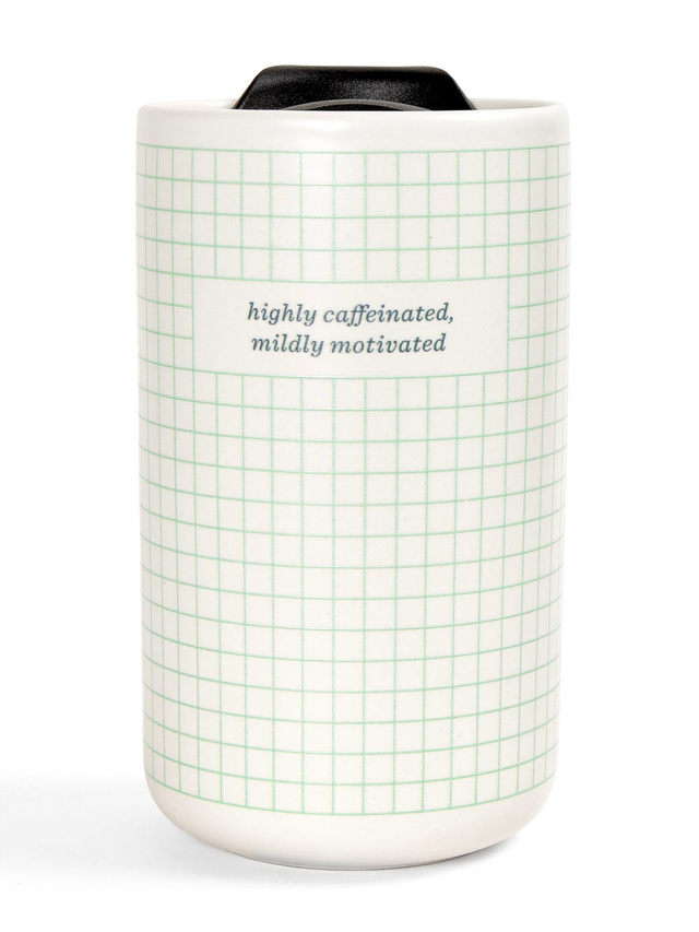 Highly Caffeinated Mildly Motivated Travel Ceramic Coffee Mug, 1 of 1