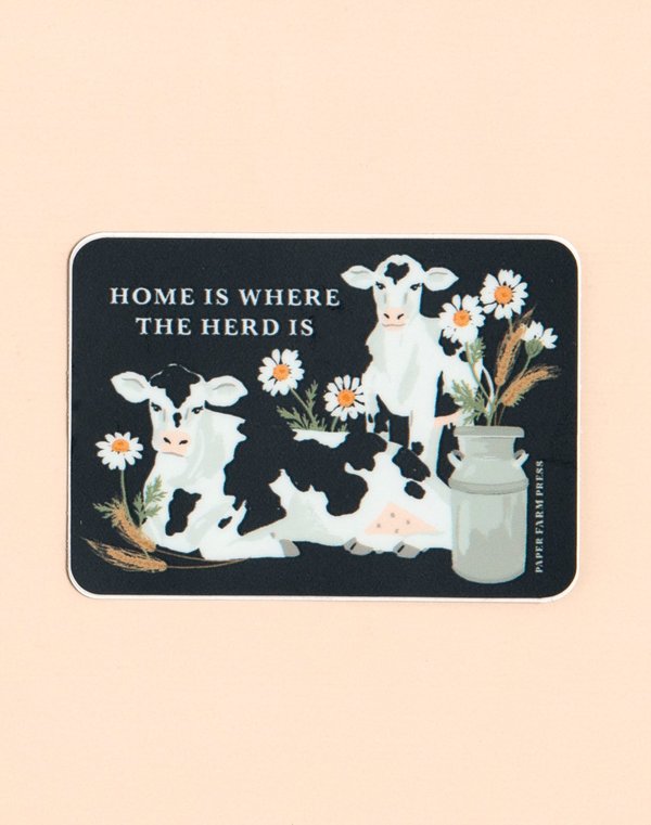 Home Is Where The Herd Is Cow Decal Sticker, 3 of 3