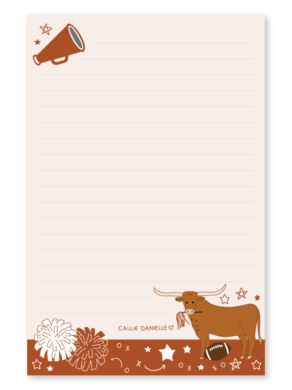 Austin Football Game Day 4×6 Lined Notepad, 1 of 2