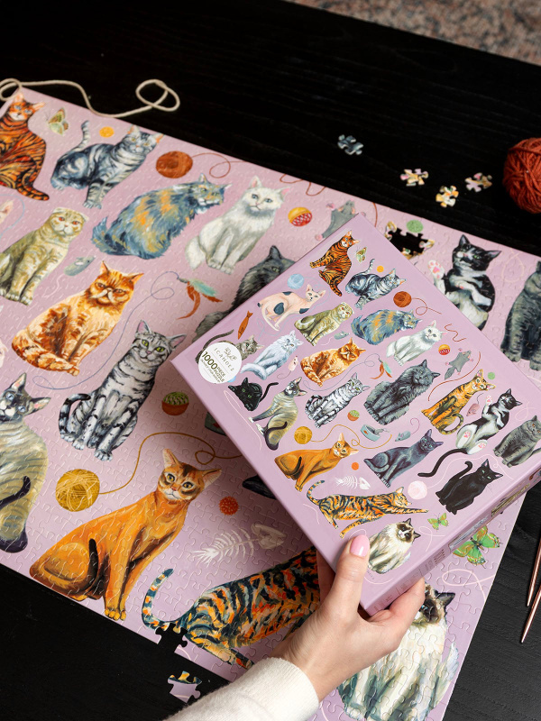 Feline Friends Cats - 1,000 Piece Jigsaw Puzzle, 5 of 8