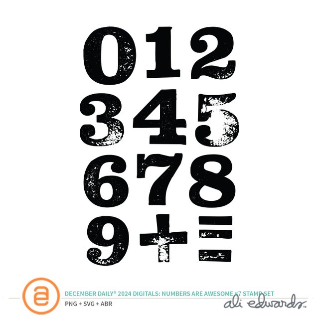December Daily® 2024 Digital 6×8 Numbers are Awesome 7 Stamp Set, 1 of 1