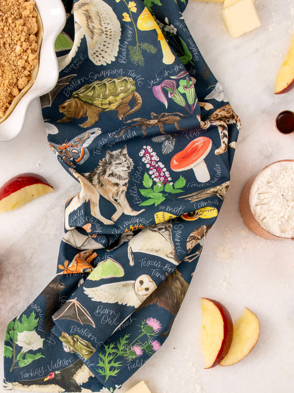 Midnight Flora & Fauna Kitchen Tea Towel, 2 of 4