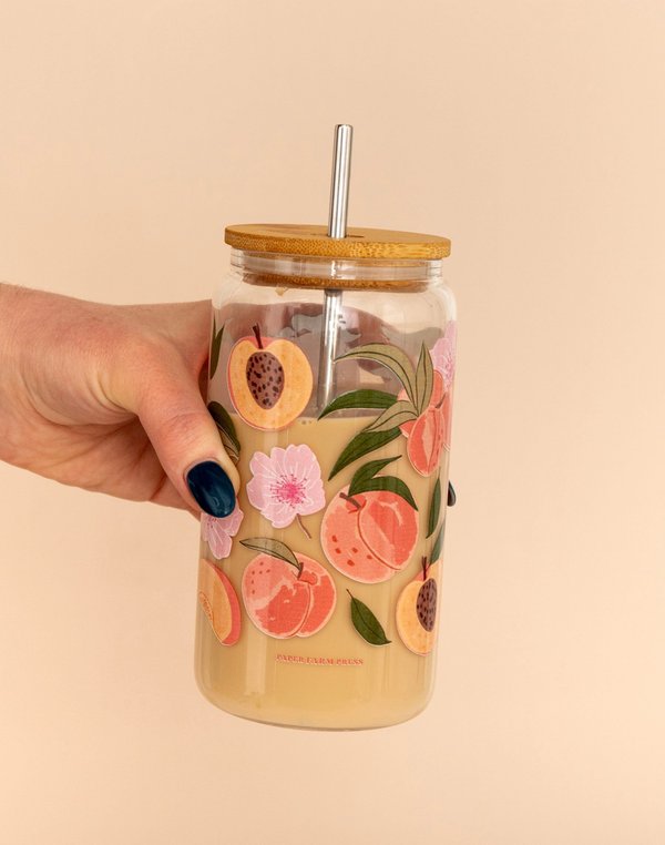 Peach Blossom 16oz Glass Can, 2 of 2