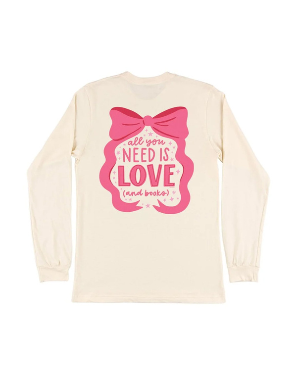 All You Need Is Love And Books Long-Sleeve Tee - Natural, 5 of 5