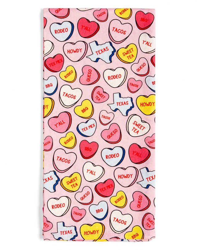 Texas Western Conversation Hearts Tea Towel, 1 of 1