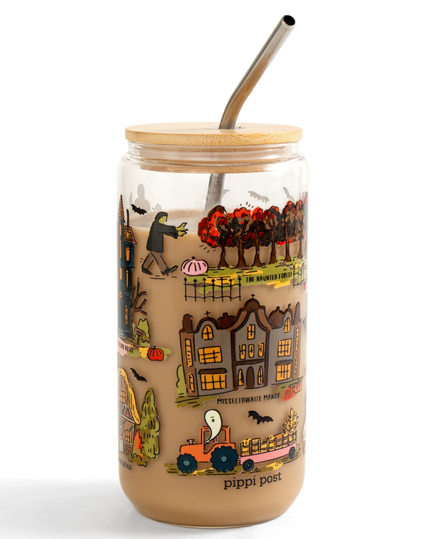 Literary Haunted Hayride Halloween Glass Can, 5 of 6