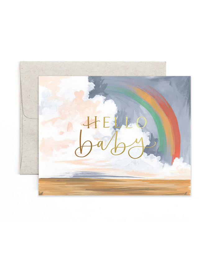 Hello Baby Rainbow Greeting Card, 1 of 1