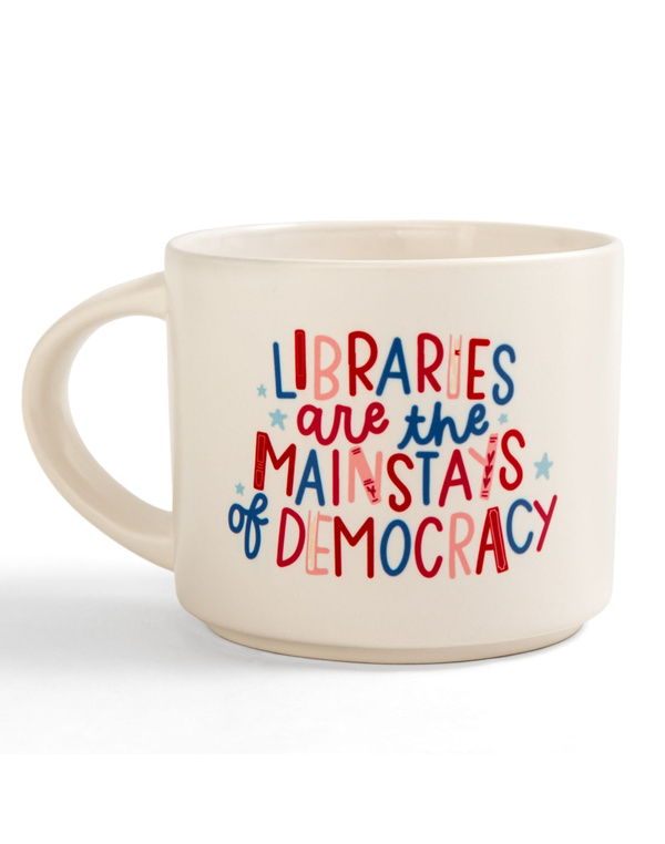 Libraries Are The Mainstays Of Democracy Large Ceramic Mug, 3 of 3
