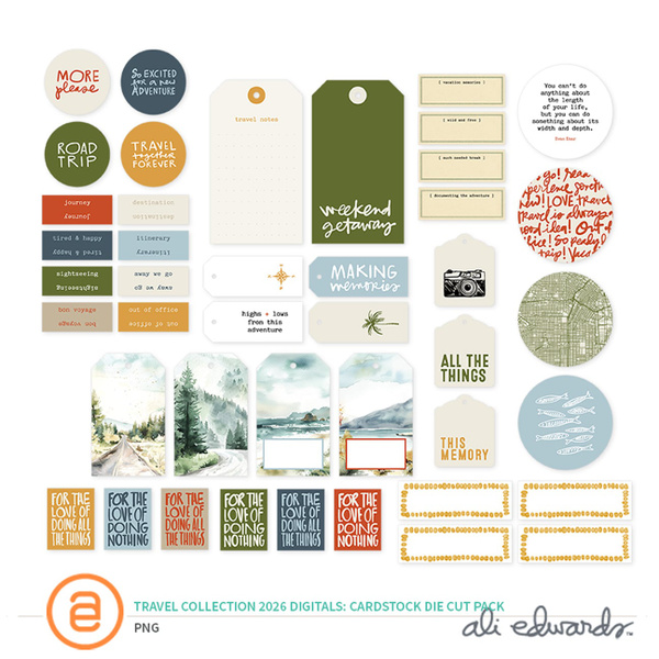 Travel Collection 2026 Digital Cardstock Die Cut Pack, 1 of 1