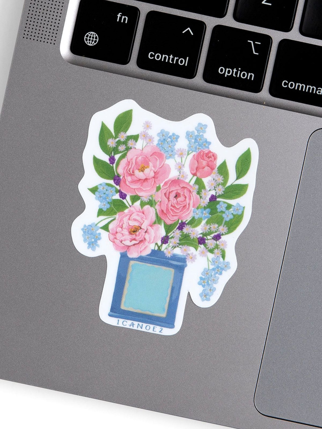 Flower Vase Vintage Blooms Decal Sticker, 2 of 3