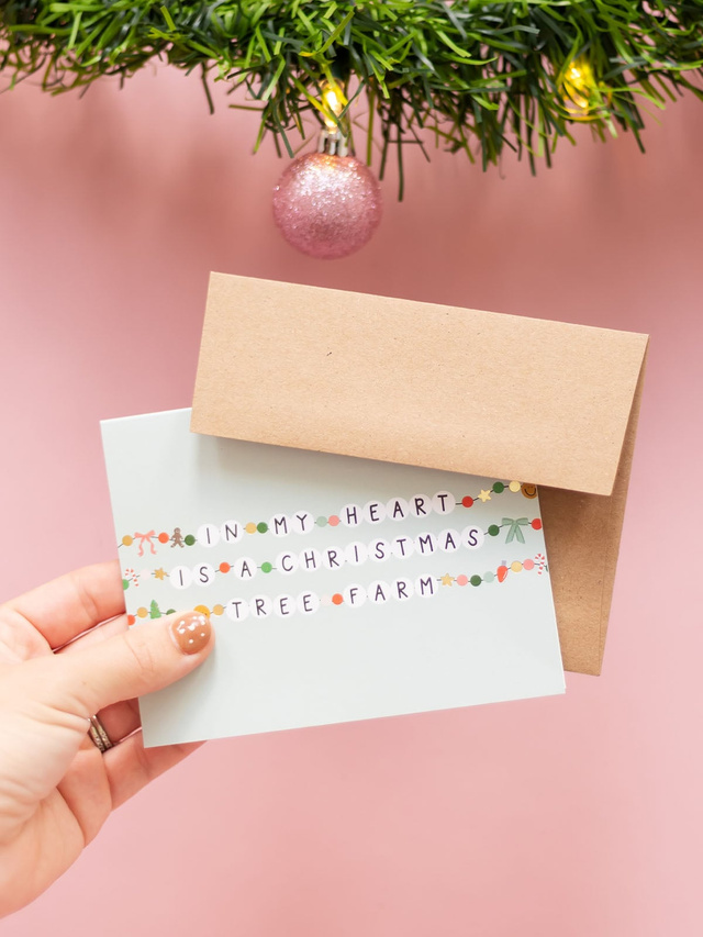Christmas Tree Farm Swiftie Greeting Card, 2 of 2