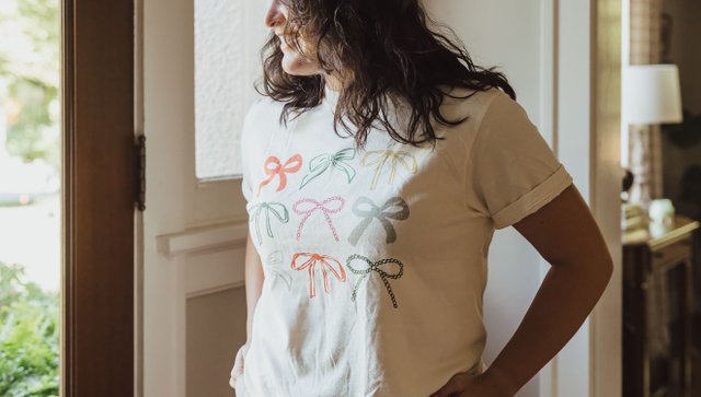 Bows Tee - Ivory, 1 of 4
