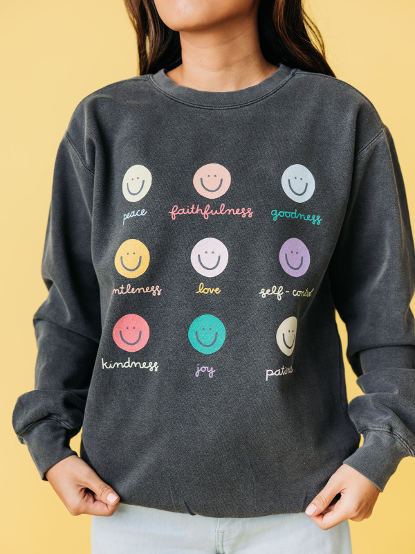 Smiley Faces Fruits of the Spirit Sweatshirt - Pepper, 2 of 4