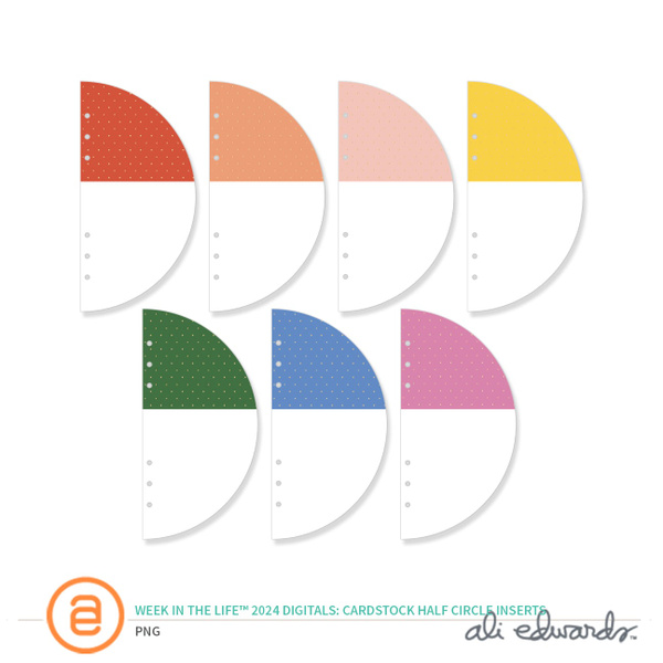 Week In The Life™ Digital 2024 Cardstock Half Circle Inserts, 1 of 1