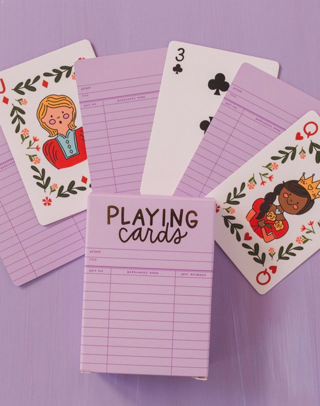 Lilac Library Card Deck Of Playing Cards, 4 of 7