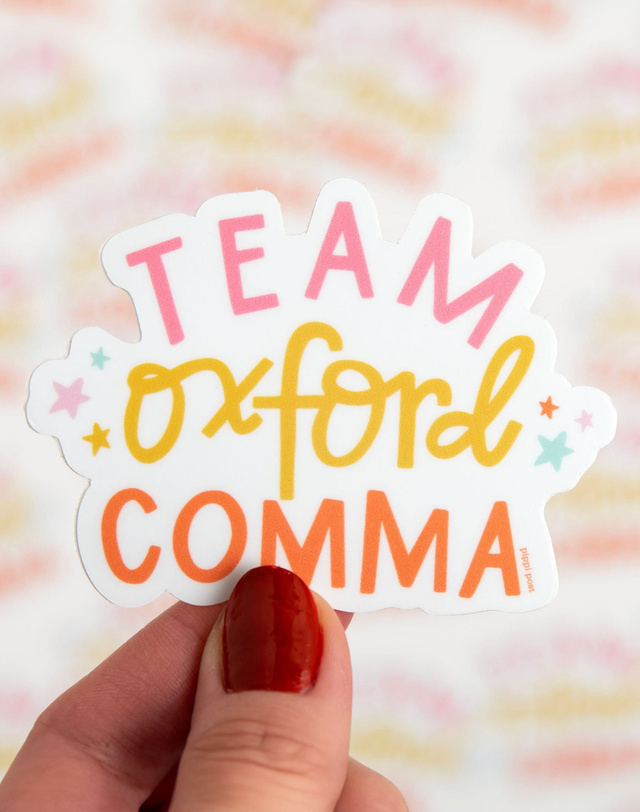Team Oxford Comma Decal Sticker, 1 of 5