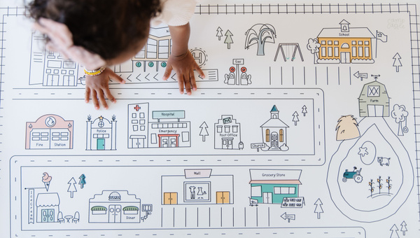 Table Top Modern City Play Mat, 1 of 8