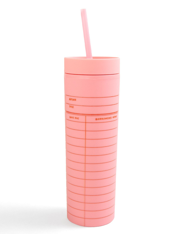 Library Card 16oz Skinny Acrylic Tumbler - Pink, 3 of 3