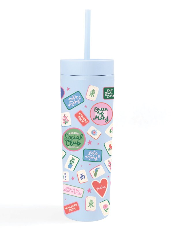 Mahjong 16oz Skinny Acrylic Tumbler - Sky Blue, 1 of 1