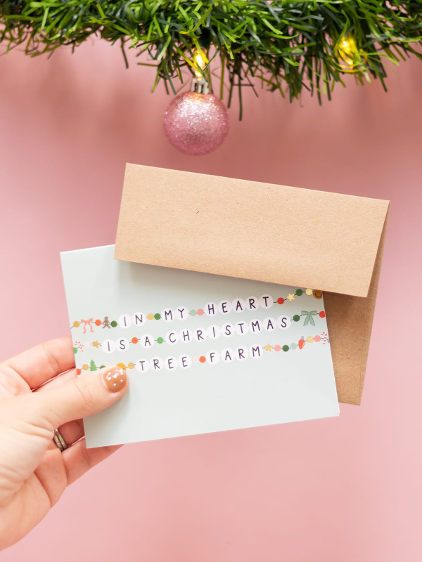 Christmas Tree Farm Swiftie Greeting Card, 2 of 2