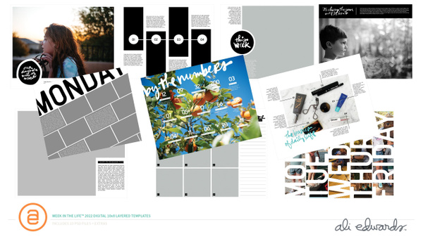 Week In The Life™ 2022 Digital 10×8 Layered Templates, 1 of 1