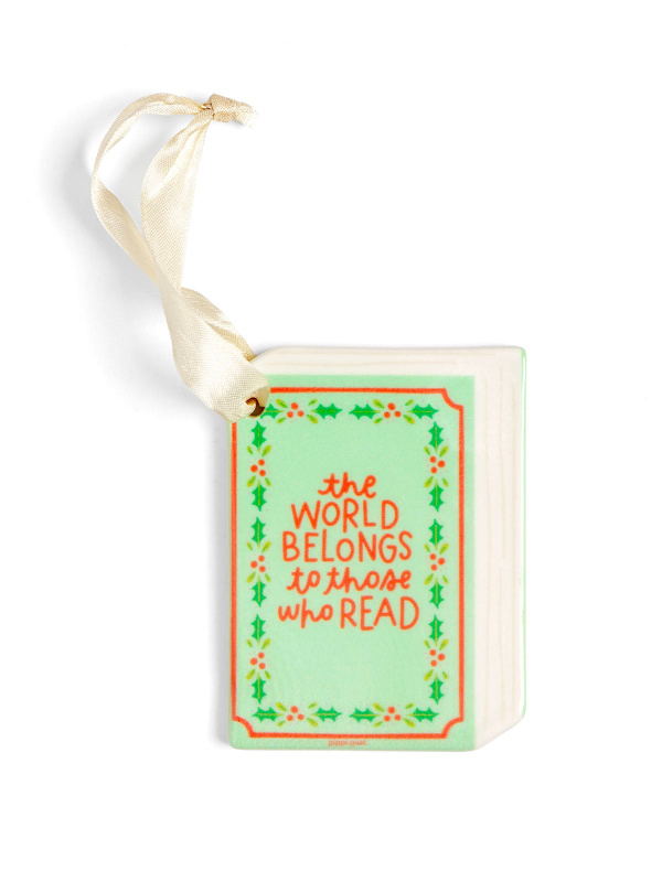 The World Belongs To Those Who Read Christmas Book Ornament, 4 of 4
