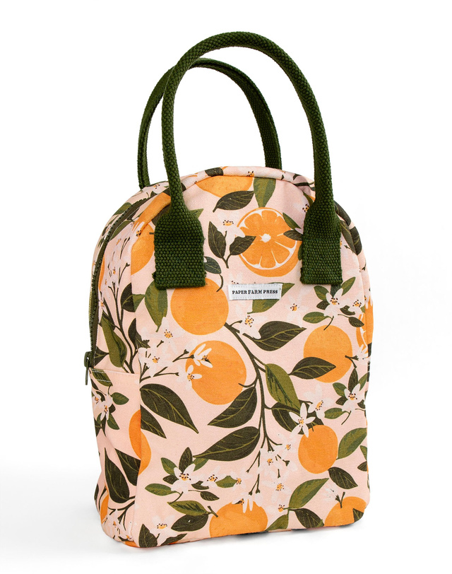 Orange Orchard Reusable Canvas Lunch Tote Bag, 2 of 10