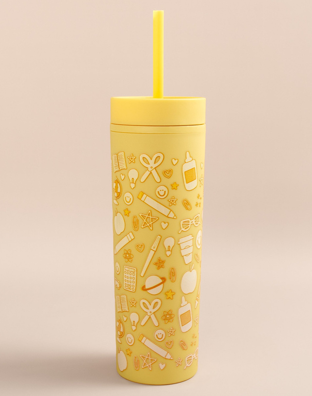 Classroom Icons Acrylic Tumbler - Yellow, 4 of 4