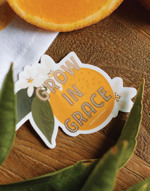 Grow In Grace Orange Decal sticker, 2 of 2
