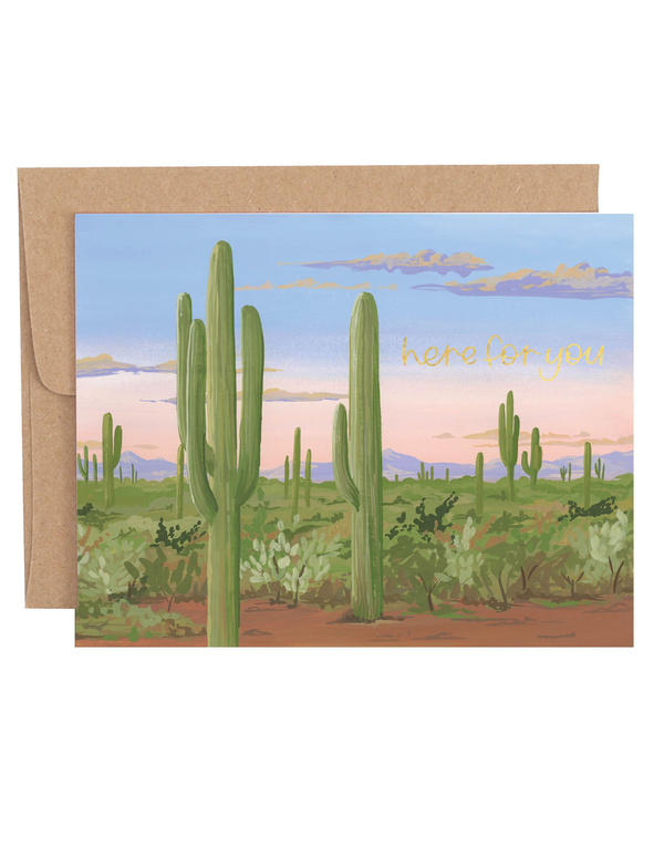 Here For You Saguaro Greeting Card, 1 of 1