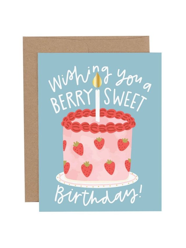 Berry Sweet Birthday Greeting Card, 1 of 1