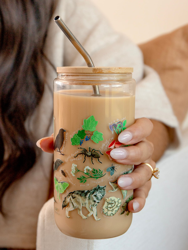 Midnight Flora & Fauna Glass Can, 2 of 5
