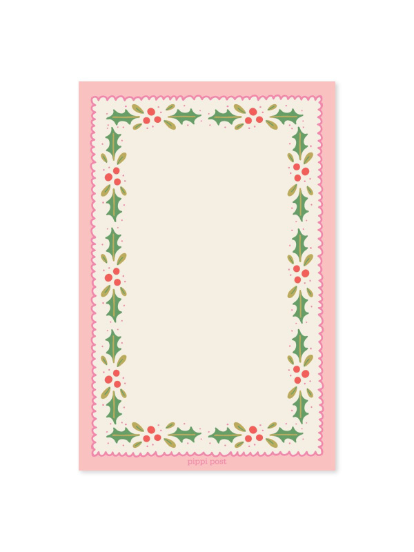 Holly Border Christmas 4×6 Notepad, 2 of 2