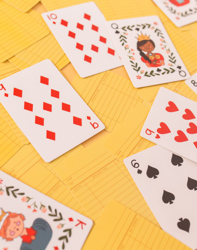 Yellow Library Card Deck Of Playing Cards, 7 of 8